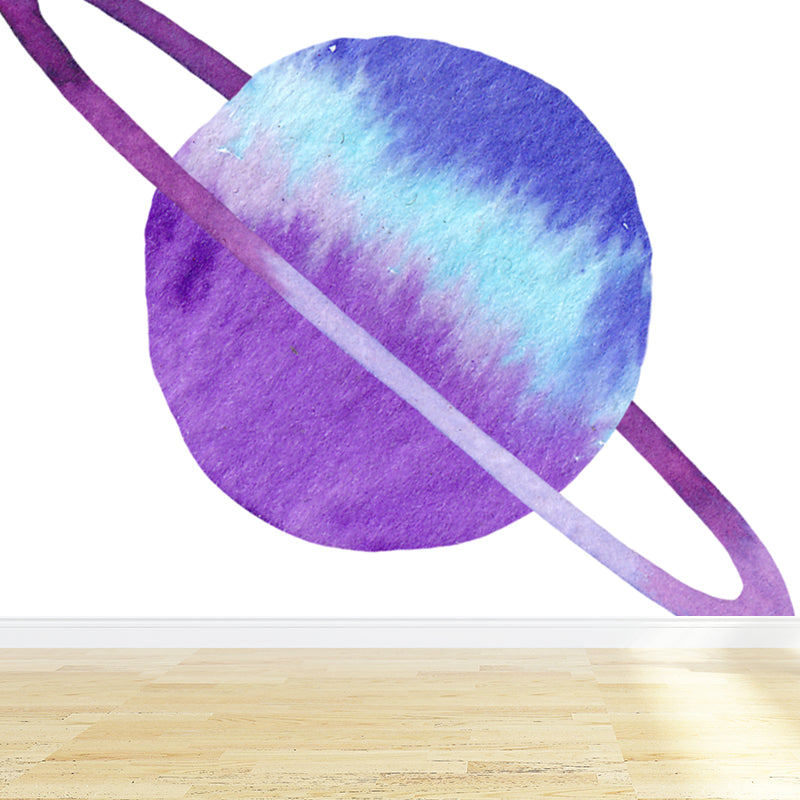 Outer Space Scenery Mural Wallpaper Contemporary Non-Woven Material Wall Covering Clearhalo 'Wall Decor' 'Wall Mural' 1863272