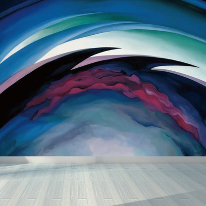 Soft Color Oiling Painting Mural Wallpaper Classic Stain-Proof Wall Covering for Kitchen Blue Clearhalo 'Wall Decor' 'Wall Mural' 1863296