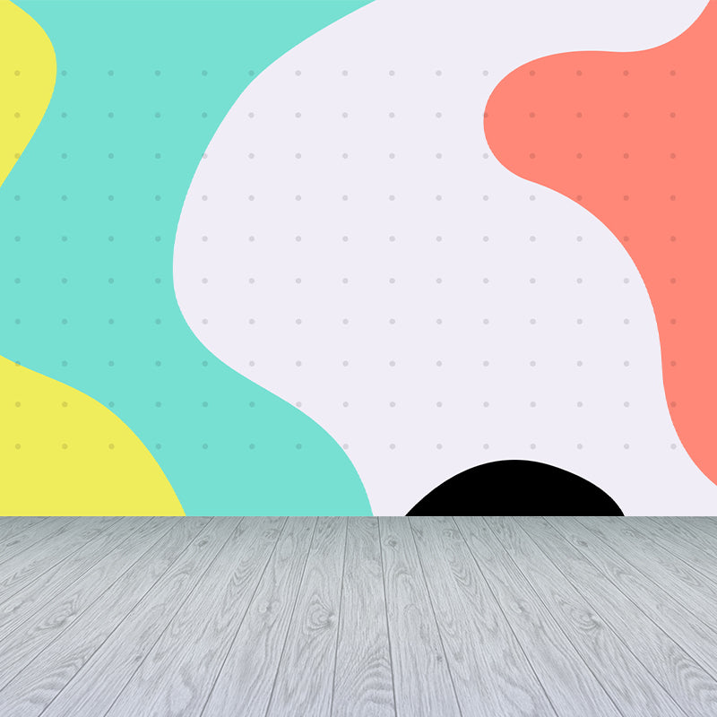 Modern Geometric Wall Mural Decal Bright Color Waterproofing Wall Art for Living Room Clearhalo 'Wall Decor' 'Wall Mural' 1863317