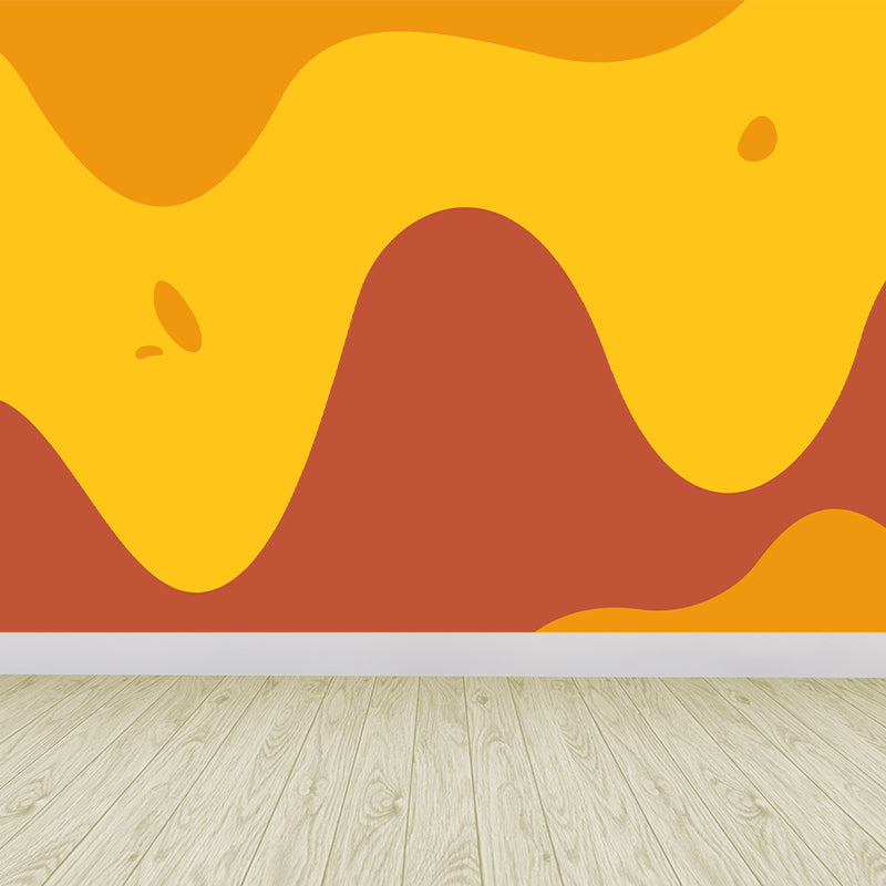 Modern Geometric Wall Mural Decal Bright Color Waterproofing Wall Art for Living Room Dark Yellow Clearhalo 'Wall Decor' 'Wall Mural' 1863321