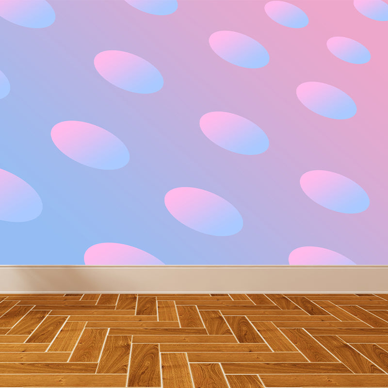 Modern Geometric Wall Mural Decal Bright Color Waterproofing Wall Art for Living Room Pink Clearhalo 'Wall Decor' 'Wall Mural' 1863326