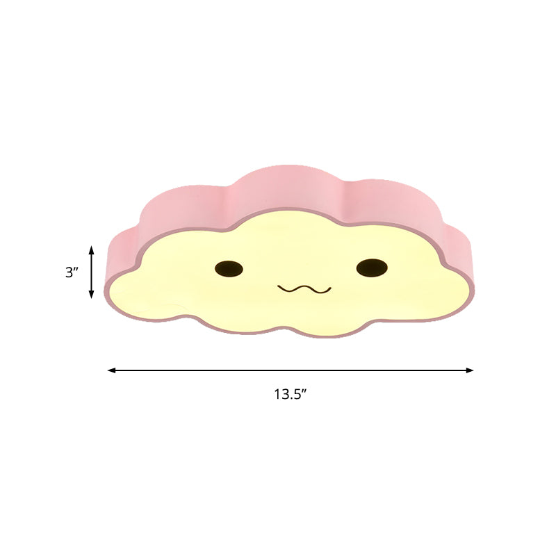 Pink Pout Cloud Ceiling Mount Light Kids Metal Ceiling Fixture for Corridor Study Room Clearhalo 'Ceiling Lights' 'Close To Ceiling Lights' 'Close to ceiling' 'Flush mount' Lighting' 186333