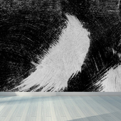 Stain-Proofing Brush Print Mural Decal Modern Non-Woven Material Wall Decor, Custom Black Design 1 Clearhalo 'Wall Decor' 'Wall Mural' 1863361