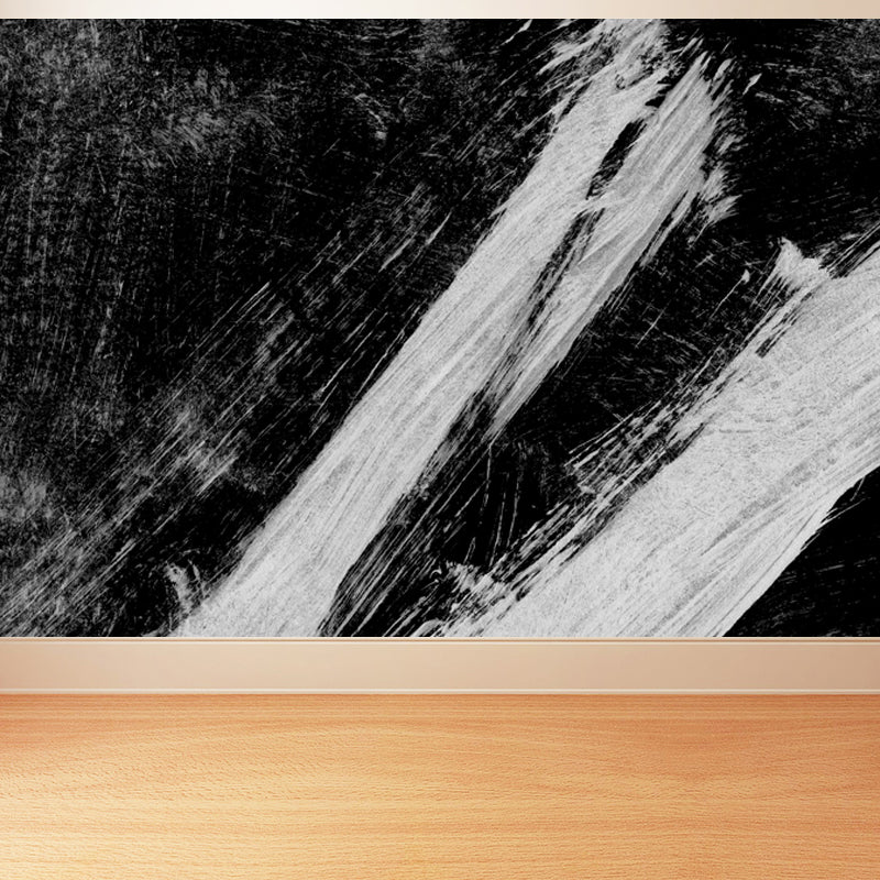 Stain-Proofing Brush Print Mural Decal Modern Non-Woven Material Wall Decor, Custom Black Design 2 Clearhalo 'Wall Decor' 'Wall Mural' 1863366
