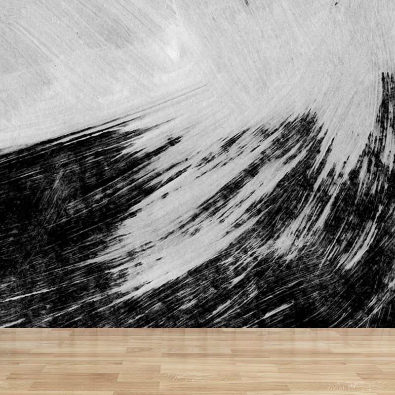 Stain-Proofing Brush Print Mural Decal Modern Non-Woven Material Wall Decor, Custom Black Design 3 Clearhalo 'Wall Decor' 'Wall Mural' 1863371
