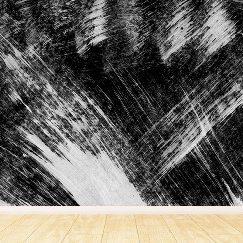 Stain-Proofing Brush Print Mural Decal Modern Non-Woven Material Wall Decor, Custom Black Design 4 Clearhalo 'Wall Decor' 'Wall Mural' 1863376