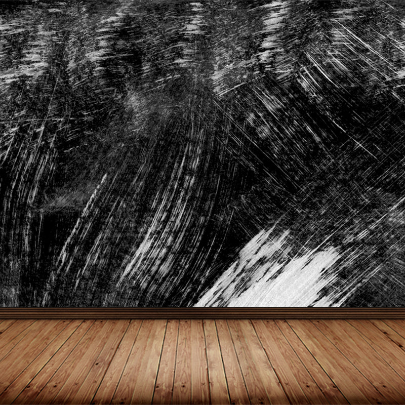 Stain-Proofing Brush Print Mural Decal Modern Non-Woven Material Wall Decor, Custom Black Design 5 Clearhalo 'Wall Decor' 'Wall Mural' 1863381