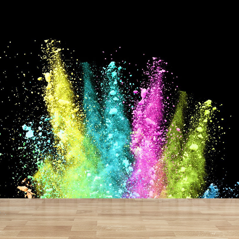 Big Particles Wall Covering Mural Colorful Non-Woven Wall Art for Decor, Custom Made Yellow Clearhalo 'Wall Decor' 'Wall Mural' 1863391