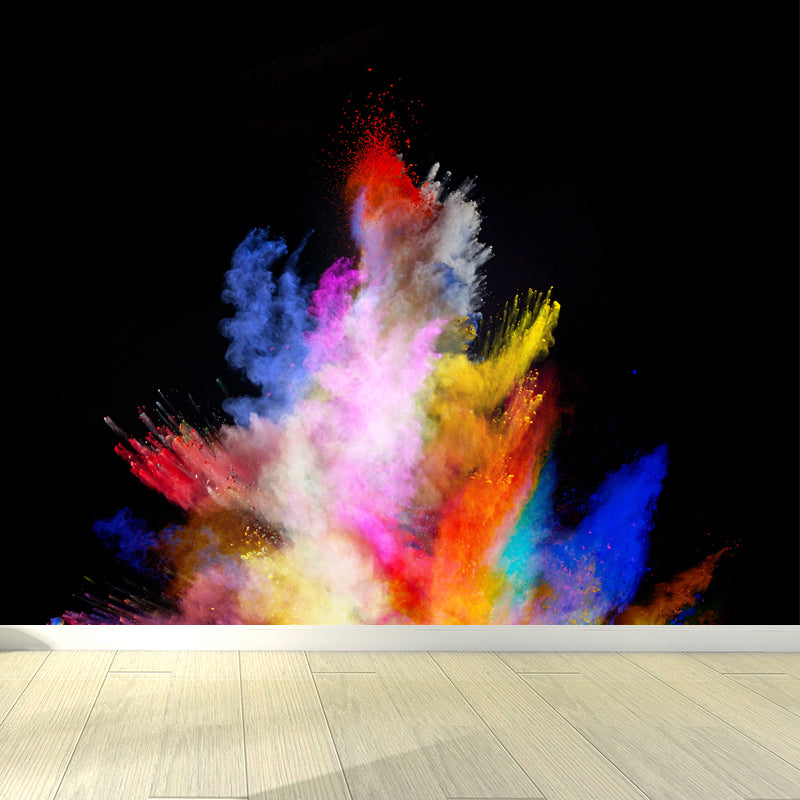 Big Particles Wall Covering Mural Colorful Non-Woven Wall Art for Decor, Custom Made Black Clearhalo 'Wall Decor' 'Wall Mural' 1863406