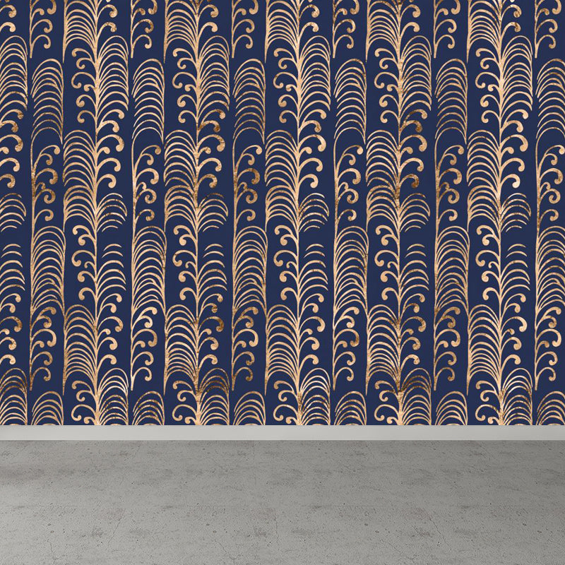 Fashion Moire Pattern Mural Wallpaper Sitting Room Sky View Wall Decor, Custom Printed Blue Clearhalo 'Wall Decor' 'Wall Mural' 1863421