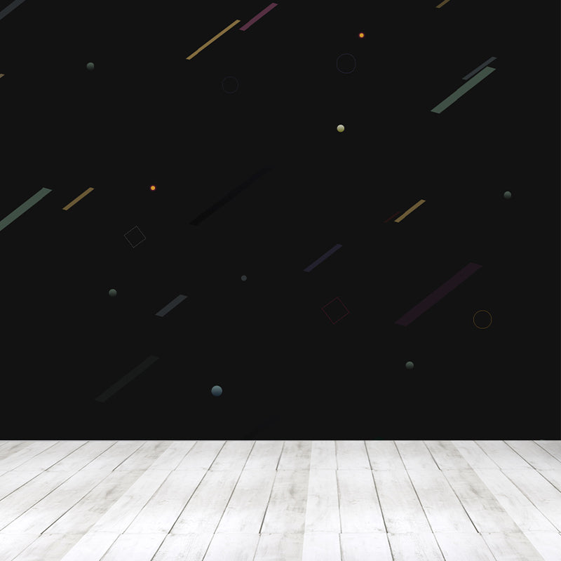 Whole Geometric Wall Covering Mural Dark Color Non-Woven Wall Art for Decor, Custom Sizes Clearhalo 'Wall Decor' 'Wall Mural' 1863487