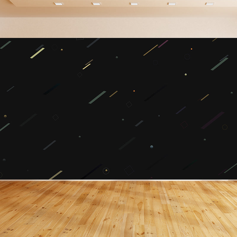 Whole Geometric Wall Covering Mural Dark Color Non-Woven Wall Art for Decor, Custom Sizes Clearhalo 'Wall Decor' 'Wall Mural' 1863488