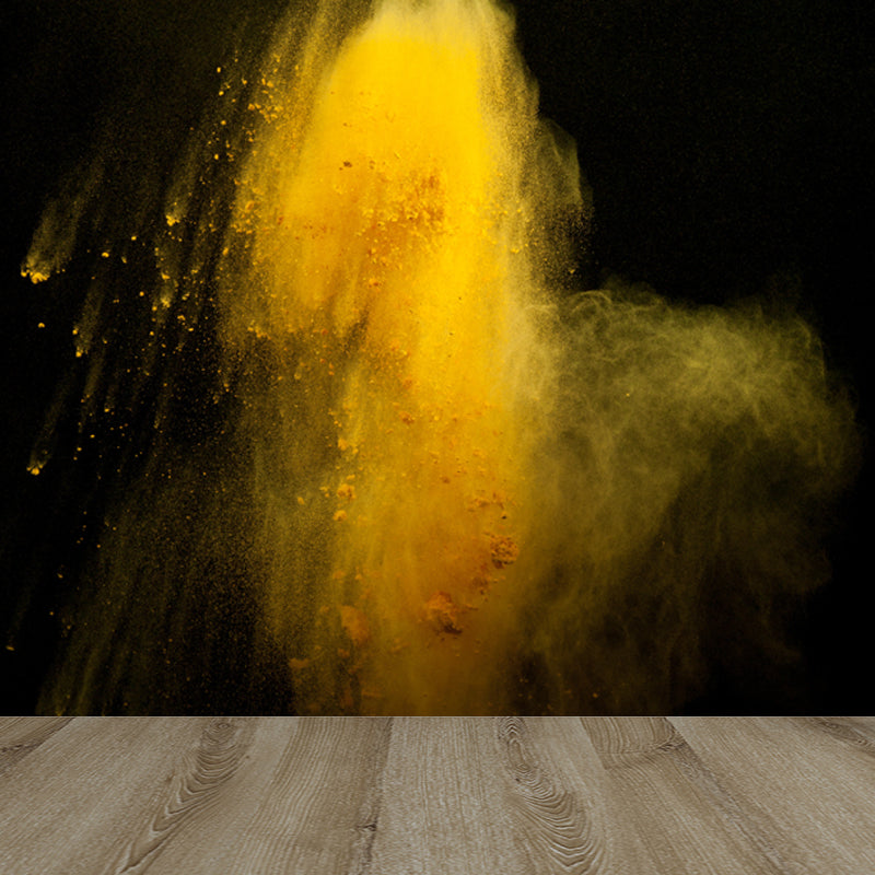 Photography Dust Mural Wallpaper for House Interior, Dark Color, Custom Size Available Yellow Clearhalo 'Wall Decor' 'Wall Mural' 1863586