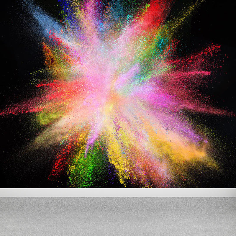 Huge Bursting Rainbow Wallpaper Mural Stain-Proof Modern Sitting Room Wall Decor Clearhalo 'Wall Decor' 'Wall Mural' 1863617