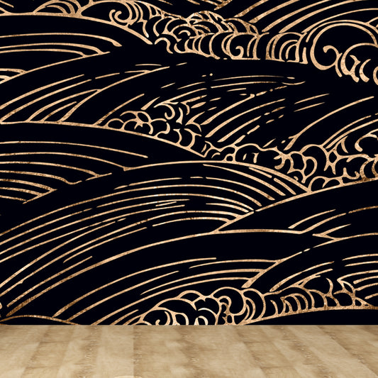 Soft Color Moire Pattern Mural Wallpaper Stain-Proofing Modern Bathroom Wall Covering