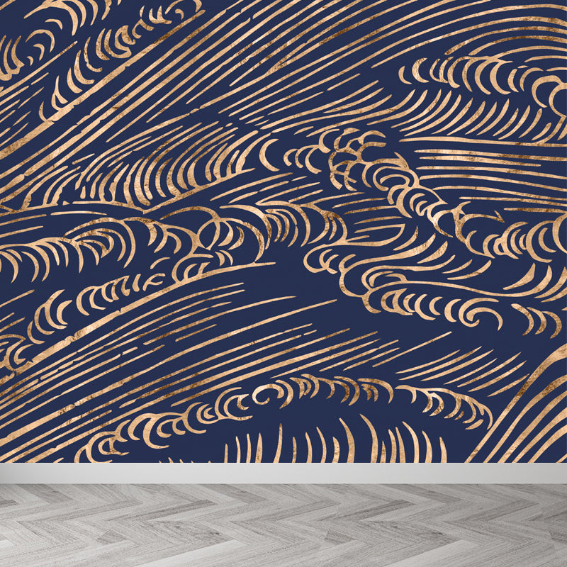 Soft Color Moire Pattern Mural Wallpaper Stain-Proofing Modern Bathroom Wall Covering Clearhalo 'Wall Decor' 'Wall Mural' 1863647