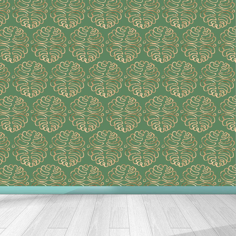 Soft Color Moire Pattern Mural Wallpaper Stain-Proofing Modern Bathroom Wall Covering Green Clearhalo 'Wall Decor' 'Wall Mural' 1863651