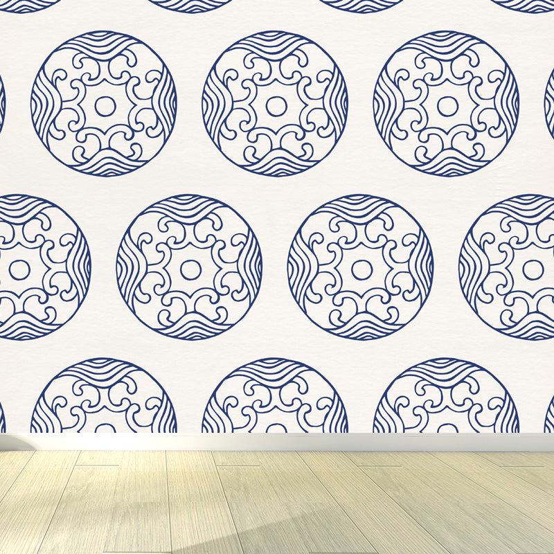 Soft Color Moire Pattern Mural Wallpaper Stain-Proofing Modern Bathroom Wall Covering White Clearhalo 'Wall Decor' 'Wall Mural' 1863656