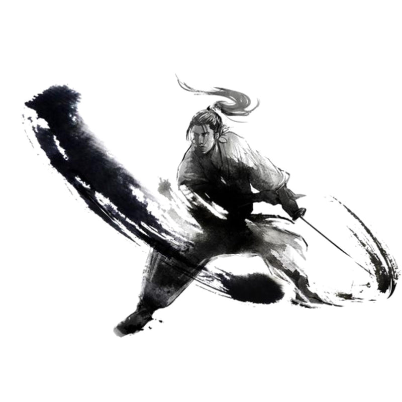 Non-Woven Ornamental Wall Mural Modern Swordsman Pattern Wall Covering for Rest Room Clearhalo 'Wall Decor' 'Wall Mural' 1863744