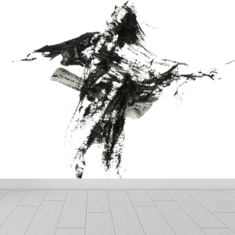 Non-Woven Ornamental Wall Mural Modern Swordsman Pattern Wall Covering for Rest Room Clearhalo 'Wall Decor' 'Wall Mural' 1863747