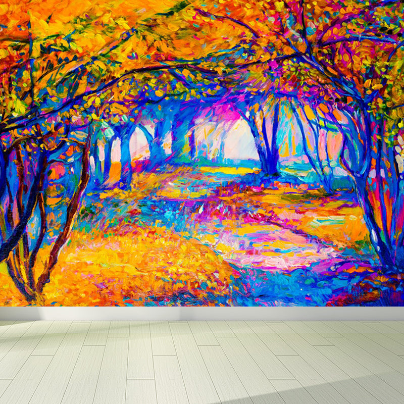 Classic Natural Landscape Scene Mural Wallpaper Pastel Color Fine Arts Wall Covering Yellow Clearhalo 'Wall Decor' 'Wall Mural' 1863791