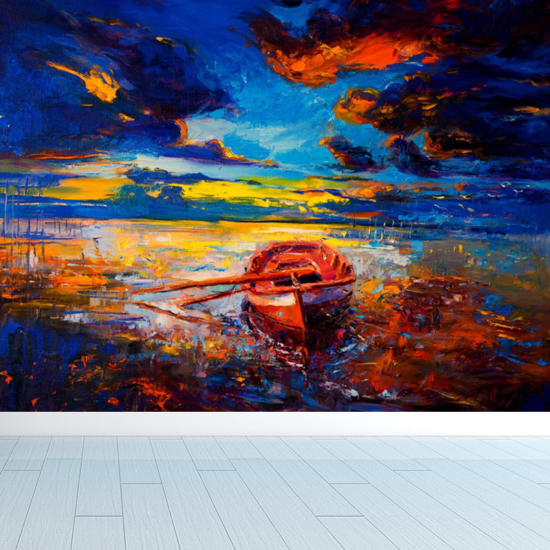 Classic Natural Landscape Scene Mural Wallpaper Pastel Color Fine Arts Wall Covering Brown Clearhalo 'Wall Decor' 'Wall Mural' 1863796