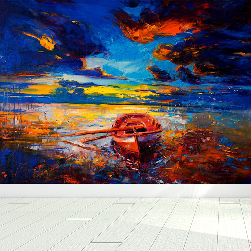 Classic Natural Landscape Scene Mural Wallpaper Pastel Color Fine Arts Wall Covering Clearhalo 'Wall Decor' 'Wall Mural' 1863797