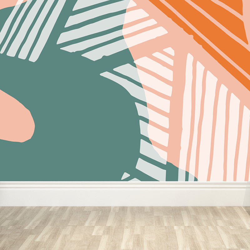 Modern Abstract Graphic Mural Non-Woven Textured Stain-Proof Soft Color Wall Art for Bedroom Clearhalo 'Wall Decor' 'Wall Mural' 1863813