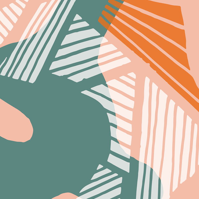 Modern Abstract Graphic Mural Non-Woven Textured Stain-Proof Soft Color Wall Art for Bedroom Clearhalo 'Wall Decor' 'Wall Mural' 1863814