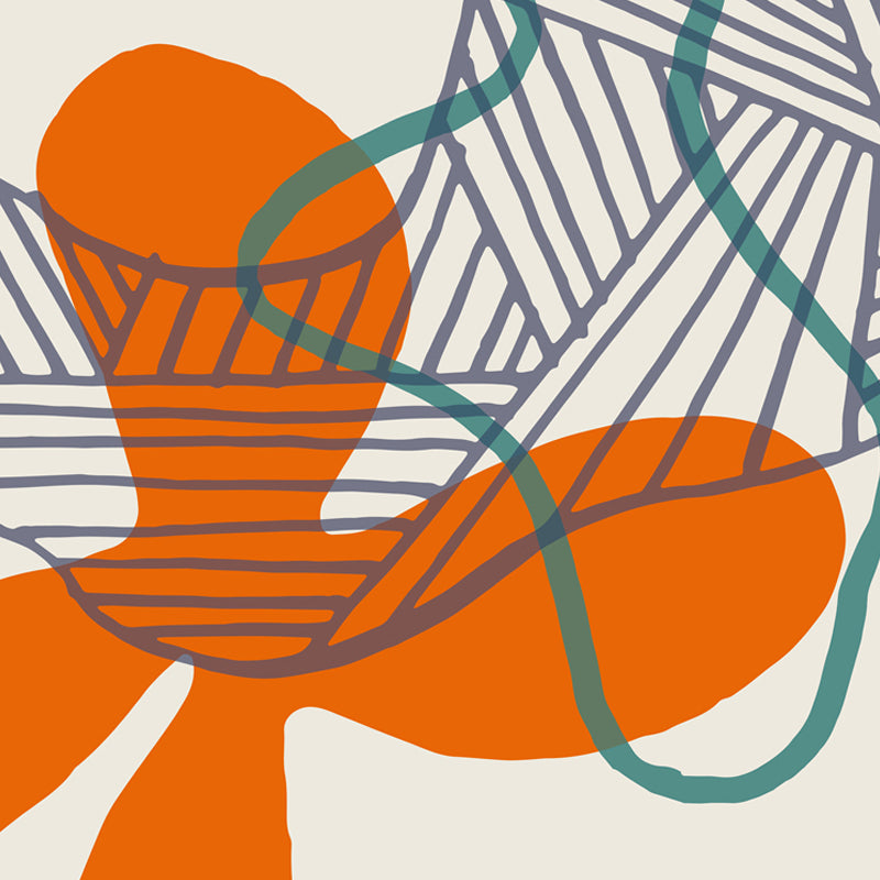 Modern Abstract Graphic Mural Non-Woven Textured Stain-Proof Soft Color Wall Art for Bedroom Clearhalo 'Wall Decor' 'Wall Mural' 1863819