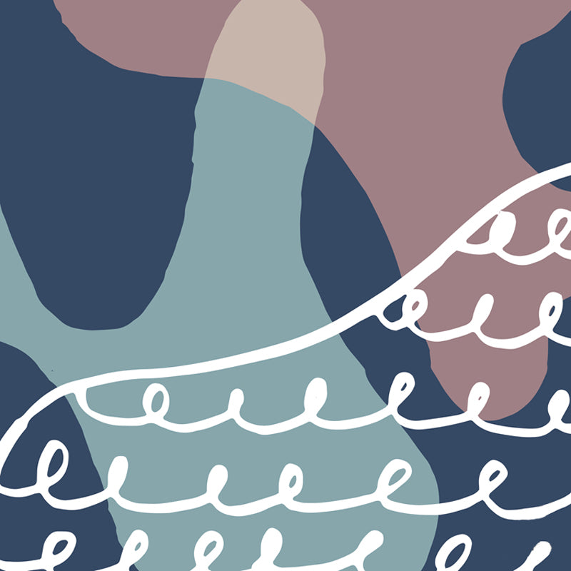 Modern Abstract Graphic Mural Non-Woven Textured Stain-Proof Soft Color Wall Art for Bedroom Clearhalo 'Wall Decor' 'Wall Mural' 1863824