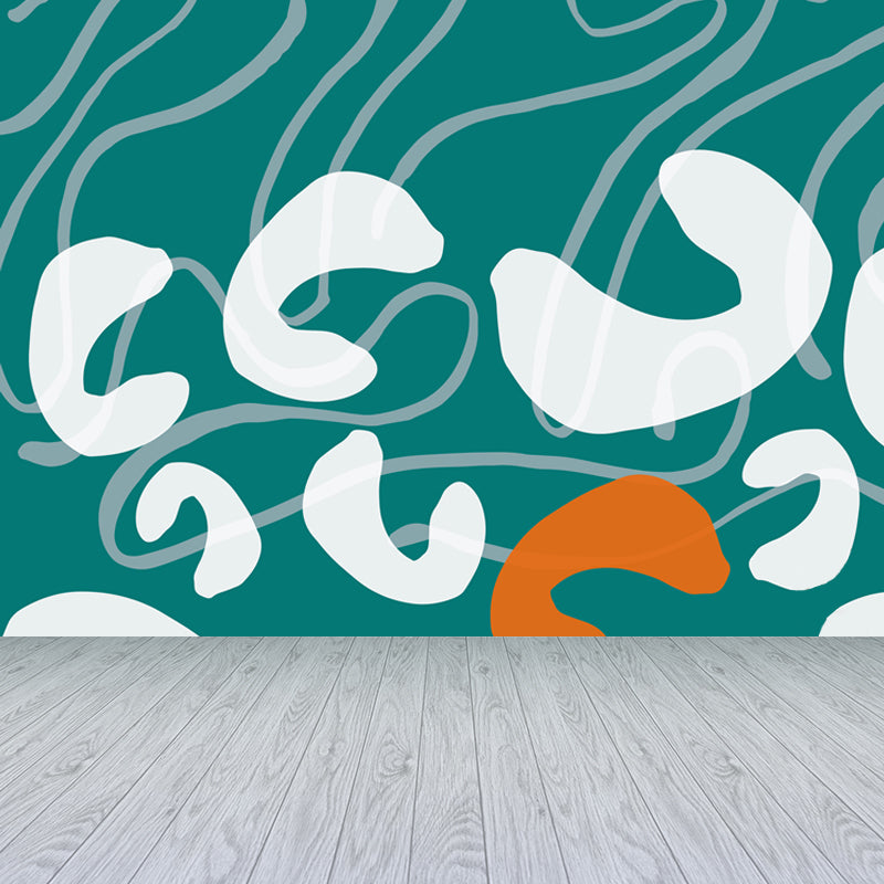 Modern Abstract Graphic Mural Non-Woven Textured Stain-Proof Soft Color Wall Art for Bedroom Clearhalo 'Wall Decor' 'Wall Mural' 1863827