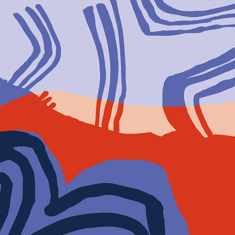 Modern Abstract Graphic Mural Non-Woven Textured Stain-Proof Soft Color Wall Art for Bedroom Clearhalo 'Wall Decor' 'Wall Mural' 1863834