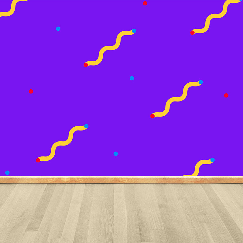 Full Size Modern Wall Mural Light Color Geometric Wall Decor for Baby Room, Made to Measure Purple Clearhalo 'Wall Decor' 'Wall Mural' 1863841