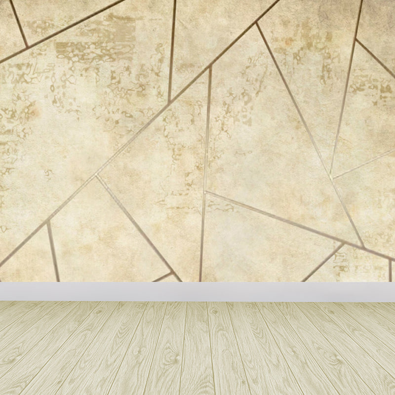 Industrial Metal Look Wallpaper Mural Non-Woven Waterproof Dark Color Wall Art for Room Light Yellow Clearhalo 'Wall Decor' 'Wall Mural' 1863871