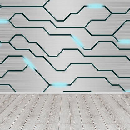 Industrial Metal Look Wallpaper Mural Non-Woven Waterproof Dark Color Wall Art for Room Light Gray Clearhalo 'Wall Decor' 'Wall Mural' 1863876