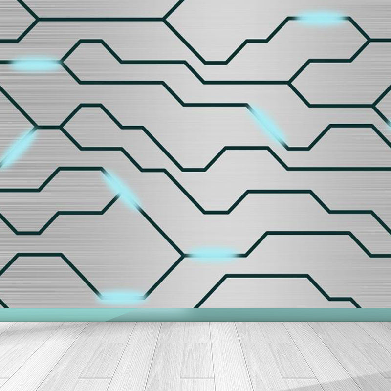 Industrial Metal Look Wallpaper Mural Non-Woven Waterproof Dark Color Wall Art for Room Clearhalo 'Wall Decor' 'Wall Mural' 1863877