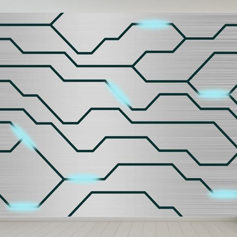 Industrial Metal Look Wallpaper Mural Non-Woven Waterproof Dark Color Wall Art for Room Clearhalo 'Wall Decor' 'Wall Mural' 1863878