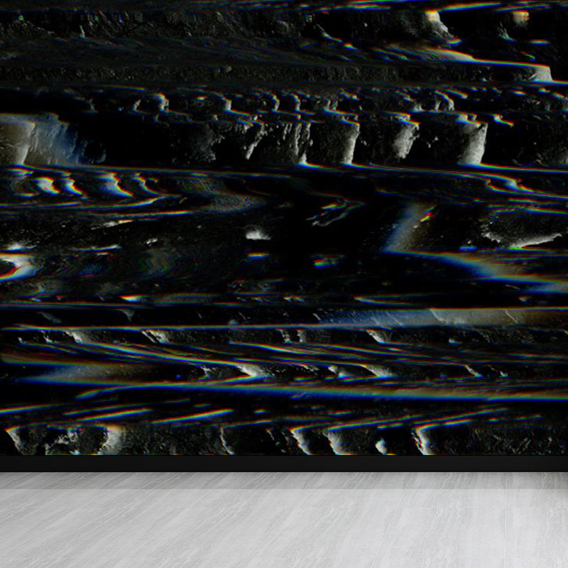 Illustration Style Abstract Mural Decal Giant Wall Decor for Dining Room, Personalize Black Clearhalo 'Wall Decor' 'Wall Mural' 1863891