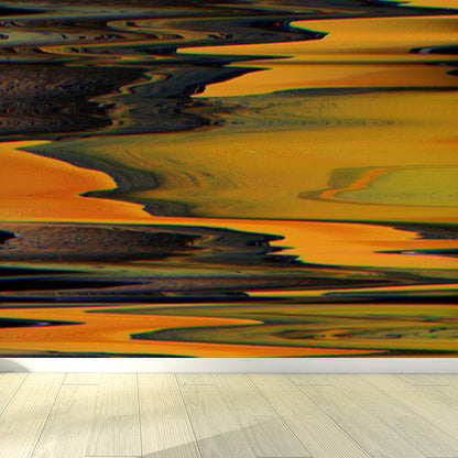 Illustration Style Abstract Mural Decal Giant Wall Decor for Dining Room, Personalize Yellow Clearhalo 'Wall Decor' 'Wall Mural' 1863896