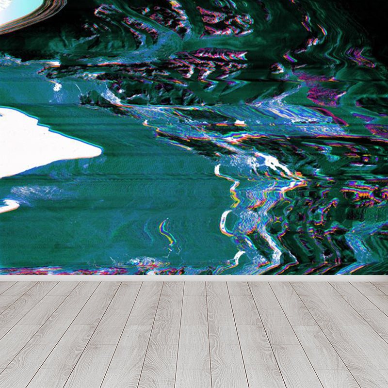 Illustration Style Abstract Mural Decal Giant Wall Decor for Dining Room, Personalize Blue Clearhalo 'Wall Decor' 'Wall Mural' 1863901