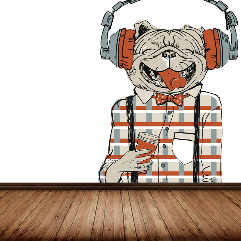 Big Animal Wall Paper Mural Nordic Cool Fashion Wall Decor in Pastel Color for Teens Room Clearhalo 'Wall Decor' 'Wall Mural' 1863972