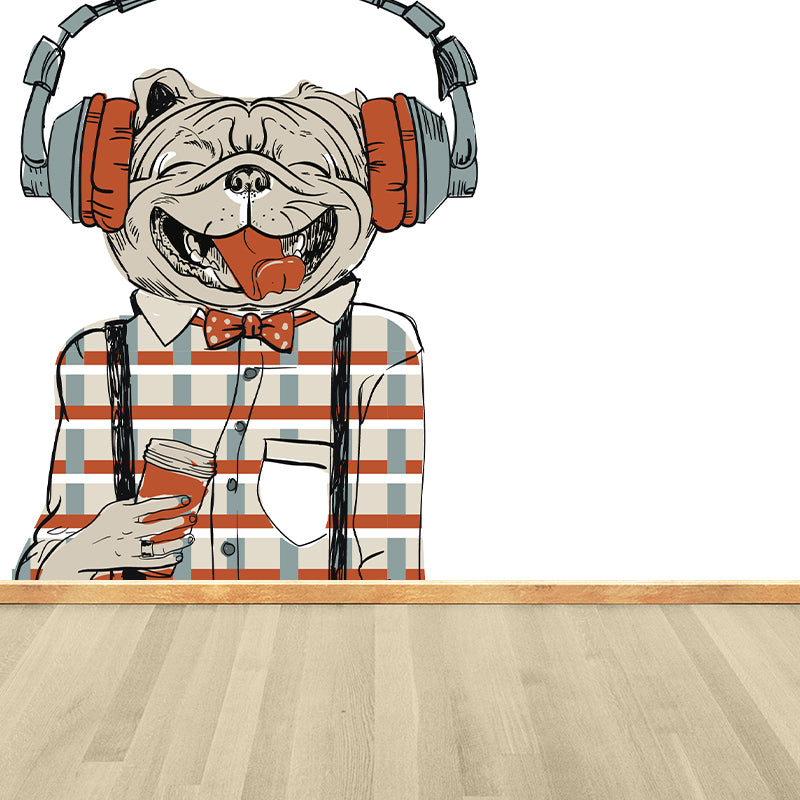 Big Animal Wall Paper Mural Nordic Cool Fashion Wall Decor in Pastel Color for Teens Room Clearhalo 'Wall Decor' 'Wall Mural' 1863973