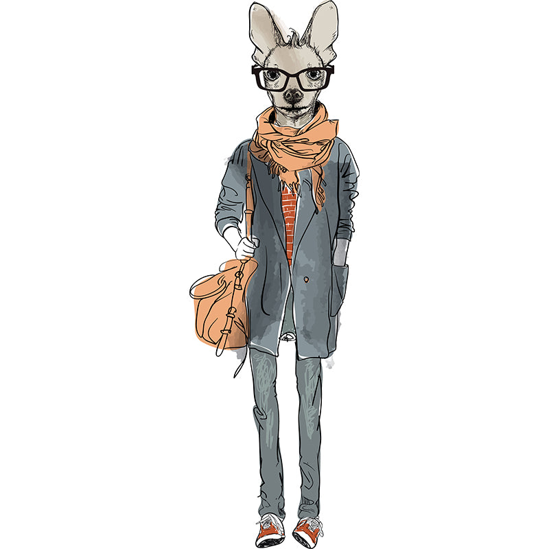 Big Animal Wall Paper Mural Nordic Cool Fashion Wall Decor in Pastel Color for Teens Room Clearhalo 'Wall Decor' 'Wall Mural' 1863979