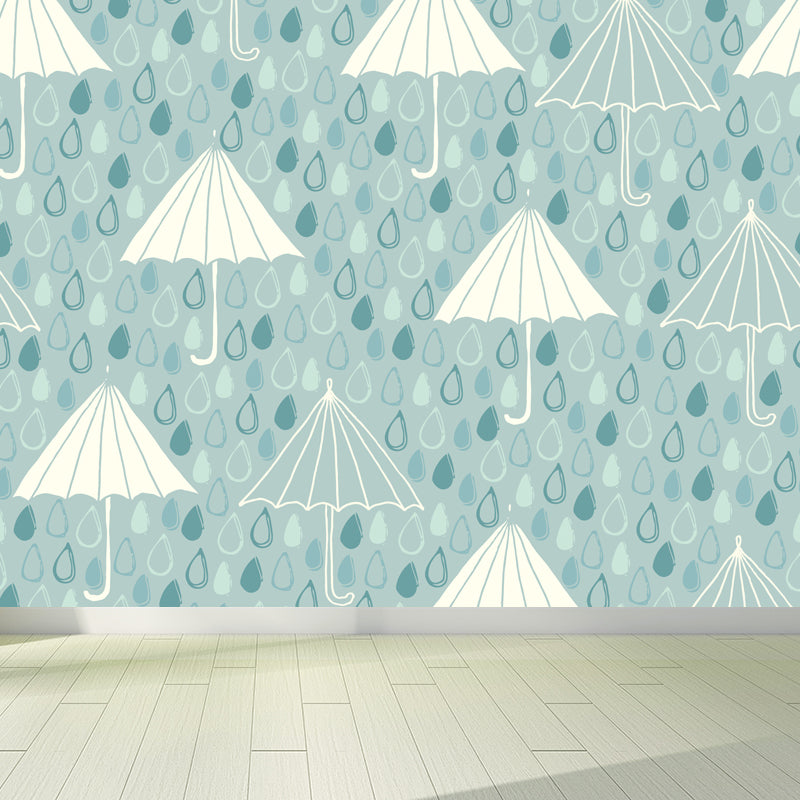 Pastel Weather Print Wall Mural Stain Resistant Modern Living Room Wall Covering Green Clearhalo 'Wall Decor' 'Wall Mural' 1864016