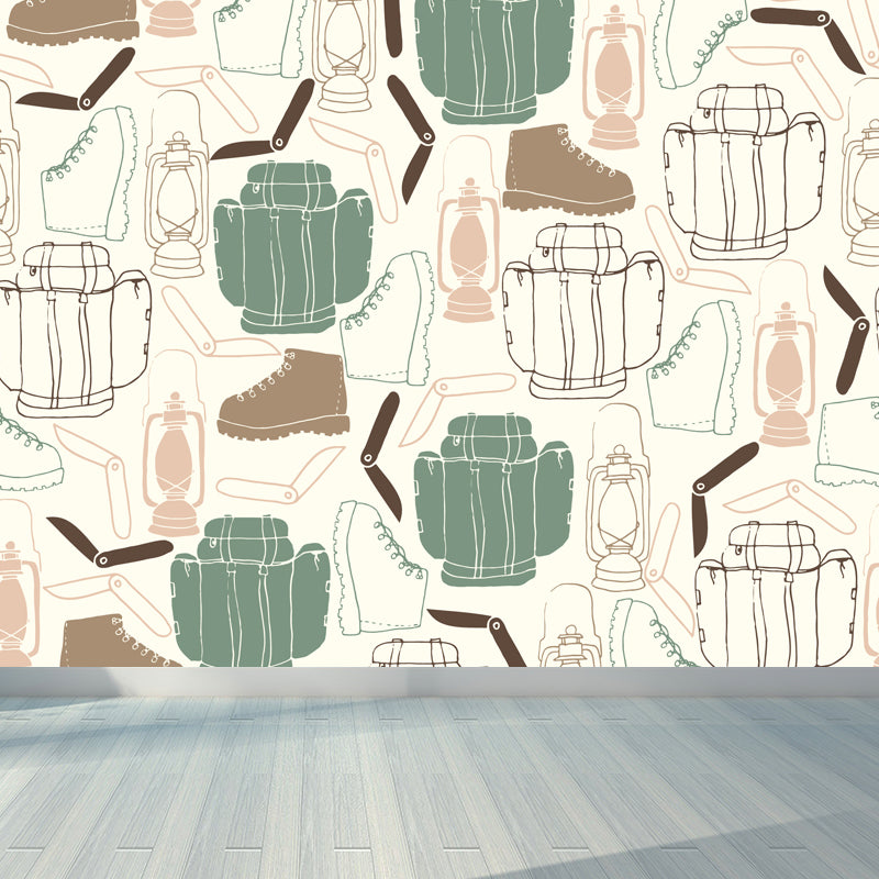 Pastel Weather Print Wall Mural Stain Resistant Modern Living Room Wall Covering Light Yellow Clearhalo 'Wall Decor' 'Wall Mural' 1864021