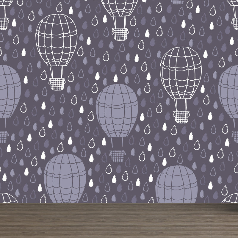 Pastel Weather Print Wall Mural Stain Resistant Modern Living Room Wall Covering Purple Clearhalo 'Wall Decor' 'Wall Mural' 1864031