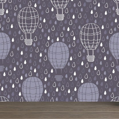 Pastel Weather Print Wall Mural Stain Resistant Modern Living Room Wall Covering Purple Clearhalo 'Wall Decor' 'Wall Mural' 1864031