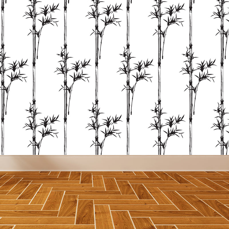 Stain-Proof Bamboo Wall Mural Non-Woven Textured Botany Wall Decor for Guest Room Clearhalo 'Wall Decor' 'Wall Mural' 1864092