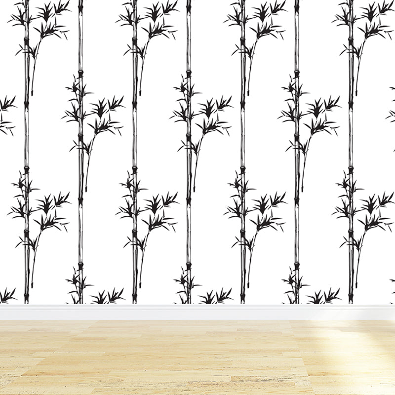 Stain-Proof Bamboo Wall Mural Non-Woven Textured Botany Wall Decor for Guest Room Clearhalo 'Wall Decor' 'Wall Mural' 1864093